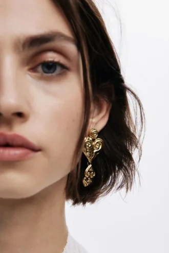Zalio Gold-Plated Triple Heart Earrings