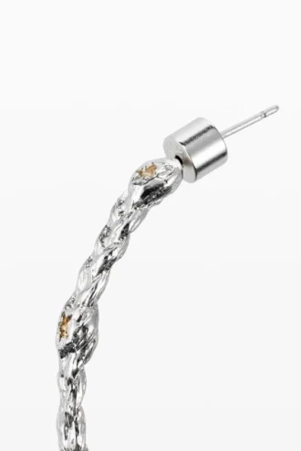 Zalio Silver-Plated Braided Hoop Earrings